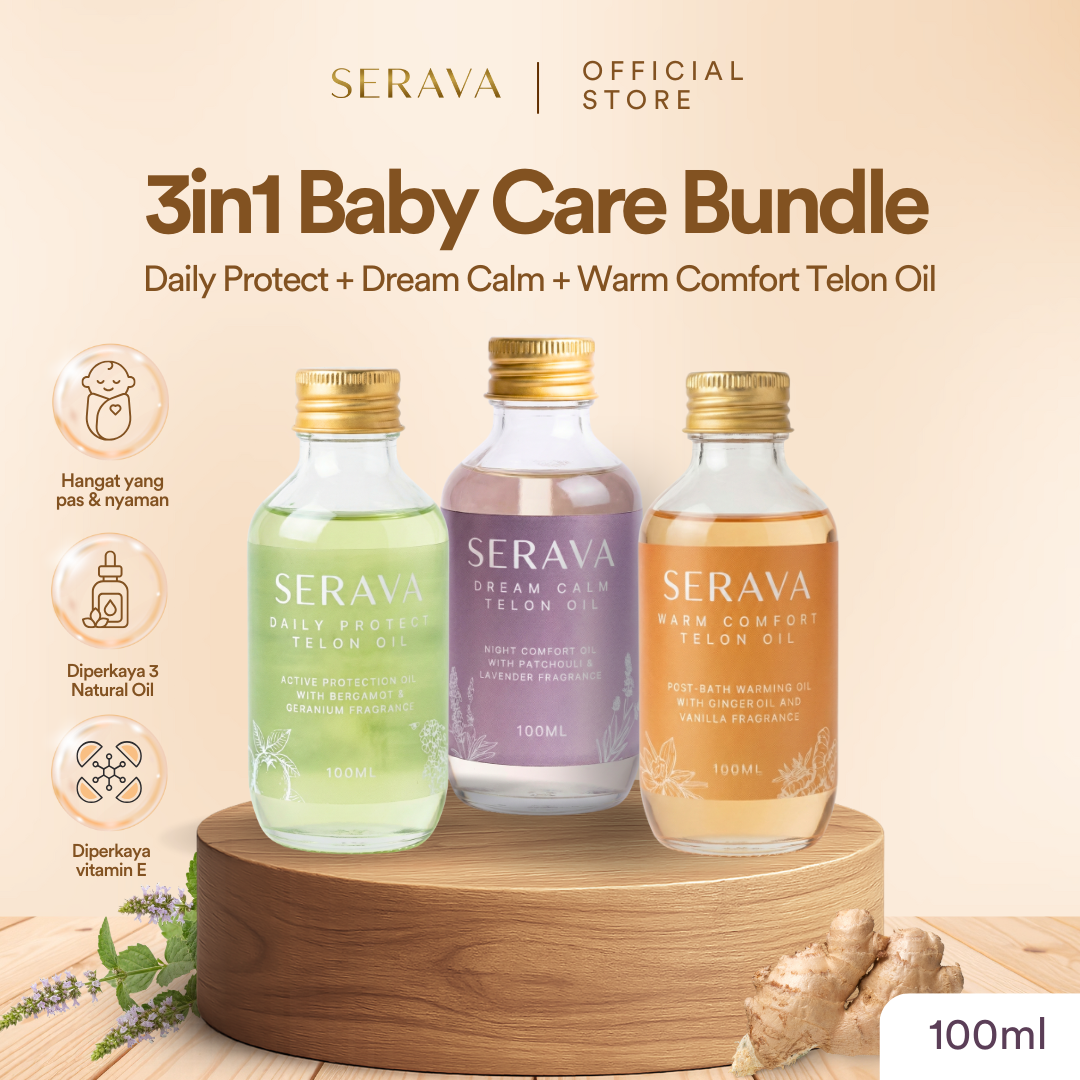 SERAVA Minyak Telon Baby Care Set Bundle Dream Calm + Warm Comfort + Daily Protect